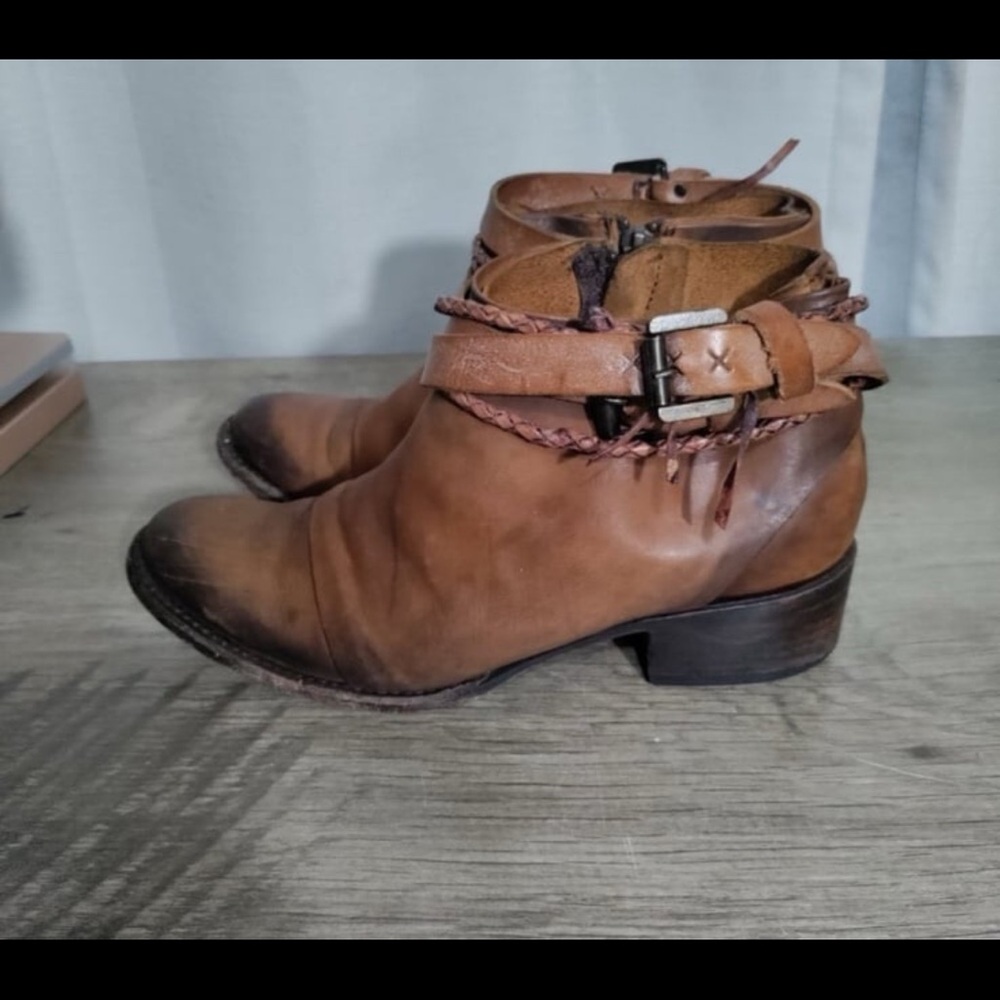 Freebird by Steven Tan Leather Booties with Braided Detail - Picture 6 of 8